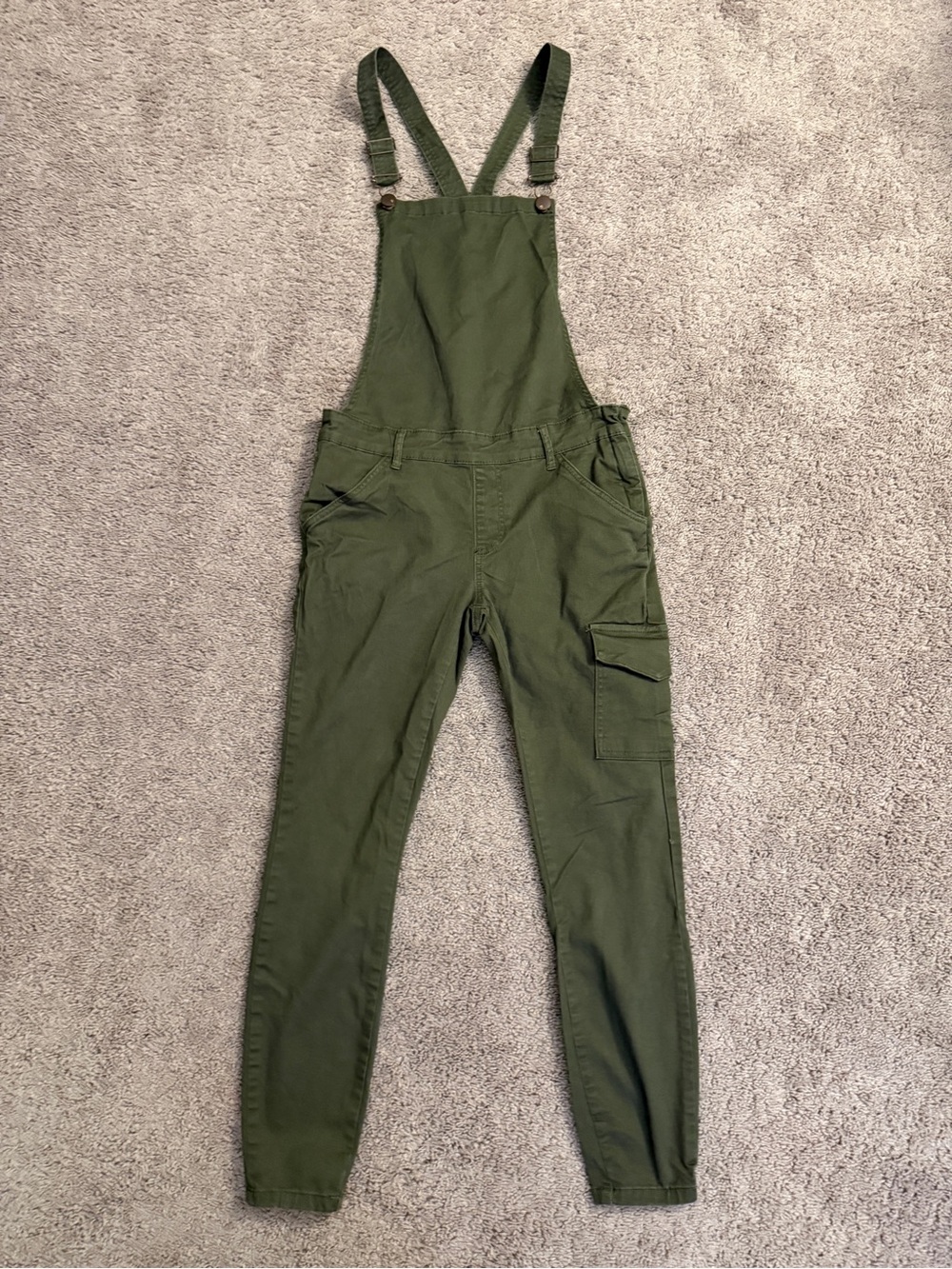 Cotton On Overalls Women Size 6 Olive Green Skinny Stretch Cotton Jumpsuit Pant